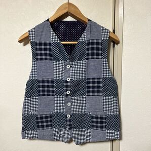 Engineered Garmentsリバーシブルベスト パッチワーク ドットS