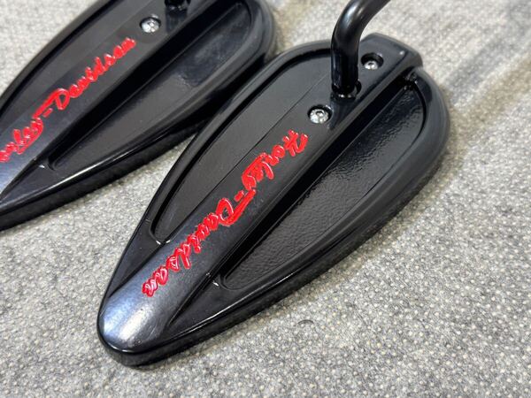 2 ハーレー カスタム ミラー ブラック チョッパー ボバー FLH FXD FLST FXS ソフテイル ダイナ スポーツスター XL 48 72 1200 883