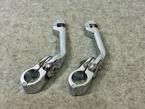 j 送料無料 新品 ロング クローム メッキ アジャスタブル ハイウェイ ペグ用 ロッド ツーリング ソフテイル ダイナ スポーツスター FLH FLS