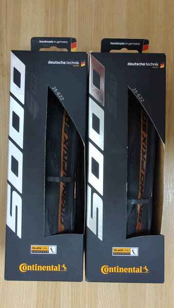 Continental Grand Prix 5000S TR コンチネンタル グランプリ5000S TR 25C 黒/茶 未使用/2本セット 送料無料