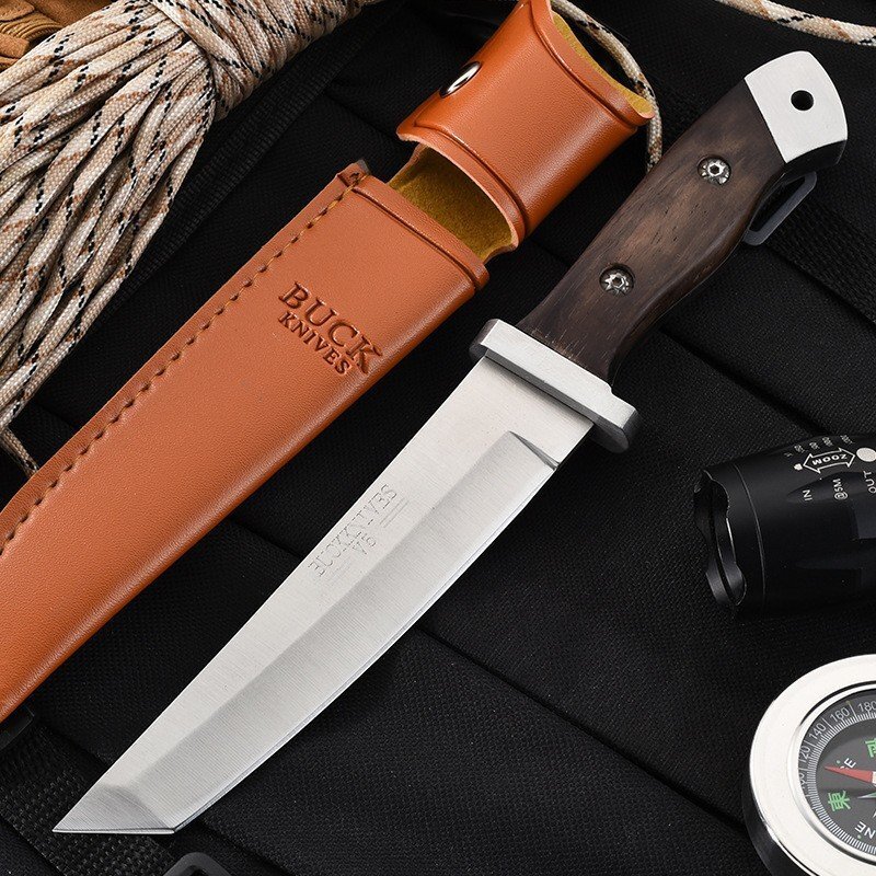 BUCK KNIVES サバイバルナイフ フルタング構造 彩木ハンドル