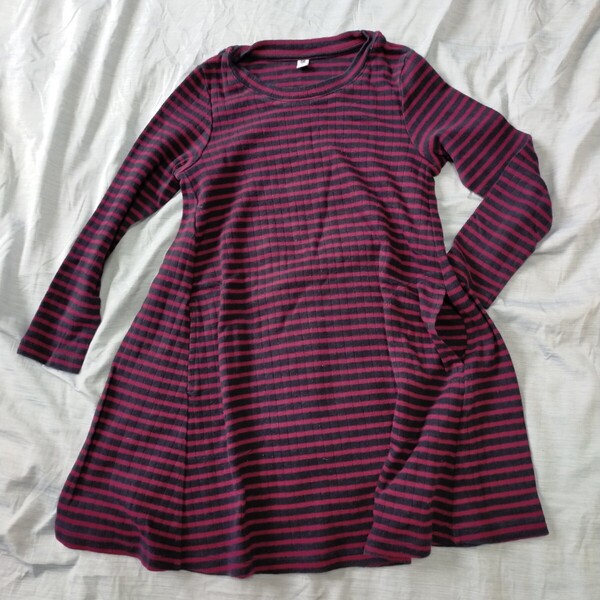 UNIQLO ユニクロ Aラインニットボーダーワンピース 120cm ワンピース 長袖