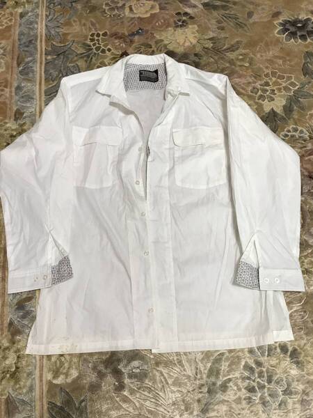 寅壱1011-186ミニ衿オープンシャツ 白 LL(中古)