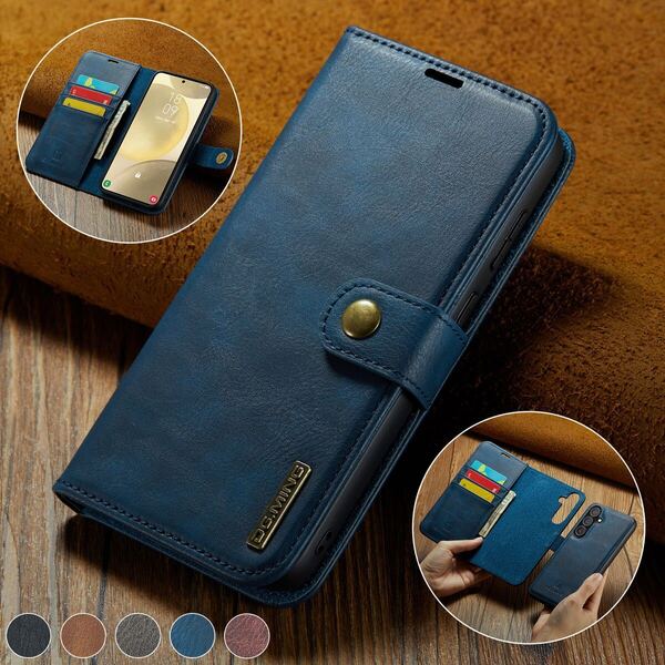 Galaxy S25 レザーケース ギャラクシー s25 ケース galaxy s25 カバー SC-51F SCG31 手帳型 カード収納 取り外し可能 ブルー