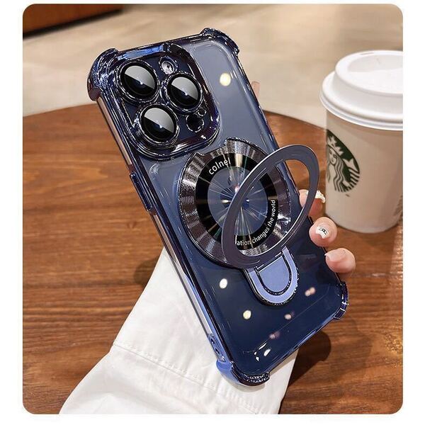iPhone 13 Pro max ケース アイフォン13 プロ マックス カバー 透明 メッキ加工 耐衝撃 レンズ保護 スタンド付き MagSafe充電 選べる5色 a