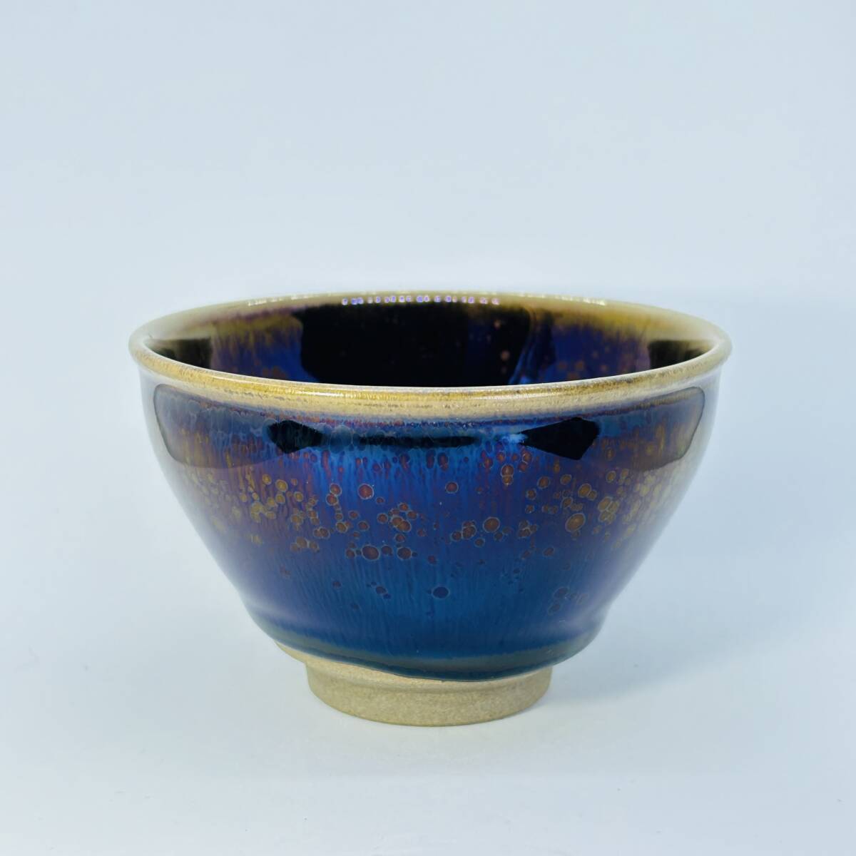 中国　窯変　天目茶碗　時代箱付　N　6511 中国 窯変 天目茶碗 時代箱付 N 6511