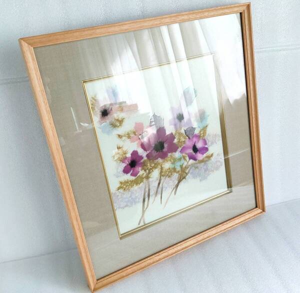 ★未使用★色紙額★木製★木地★24.2×27.3cm★対応色紙サイズ★サイズ36.4×39.4cm★送料無料★