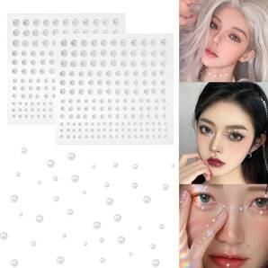 【在庫処分】貼り付け可能 貼り付け可能 デコパーツ 顔面デコ ネイルアートパーツ 自己粘着性 3/4/5/6mm 真珠のイヤリング