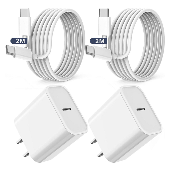 Gudluky 20W PD 充電器 Type c 充電器 USB-C to C 充電ケーブル 2m付き 電源アダプター (2個セット)