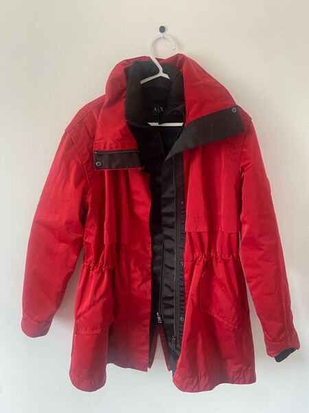 Armani Exchange 2wayフード付きレッドダウンジャケットS