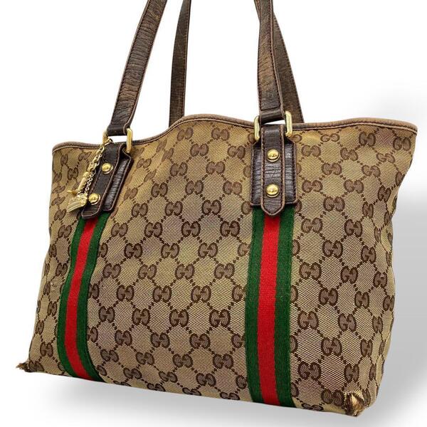 GUCCI グッチ ハンドバッグ トートバッグ GGキャンバス シェリーライン