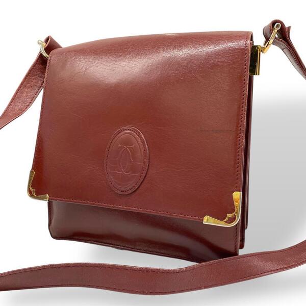 Cartier カルティエ マストライン ショルダーバッグ ボルドーレッド