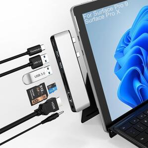 Surface Pro 9 USB ハブ 4K Pro 9/Pro X アダプタ