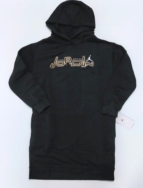 新品 ジョーダン ワンピース フーディ 裏フリース キッズ 150cm Lサイズ 黒 ブラック 長袖 JORDAN