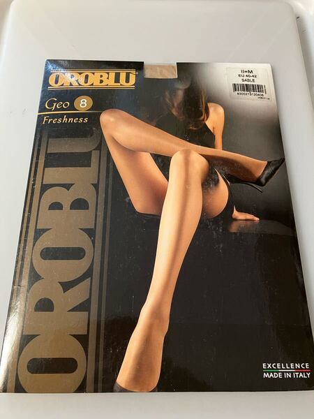 【送料無料】 OROBLU GEO 8 freshness EU42-44 M SABLE panty stocking パンティストッキング パンスト オロブル 高級 8デニール シアー