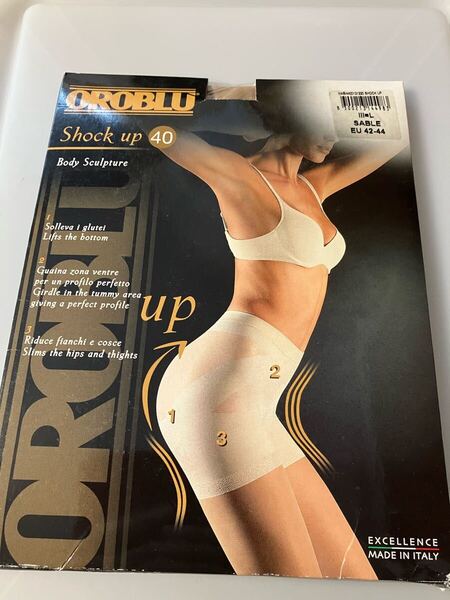 【送料無料】 OROBLU shock up 40 body sculpture L EU42/44 sable 40デニール 着圧 ガードル シアータイツ sheer tights イタリア 高級