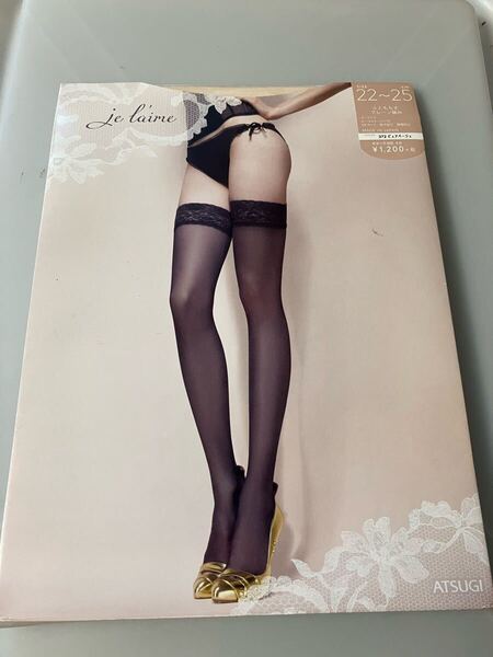 【送料無料】 atsugi Je l'aime ふともも丈 プレーン編み ピュアベージュ ストッキング アツギ レースストッパー付 stocking
