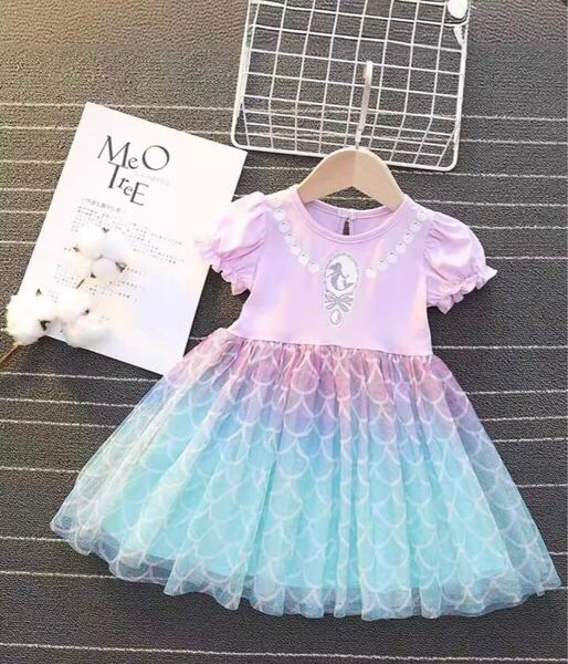 ワンピース アリエル プリンセス ラメ入り新品未使用 110cm 女の子 ワンピース