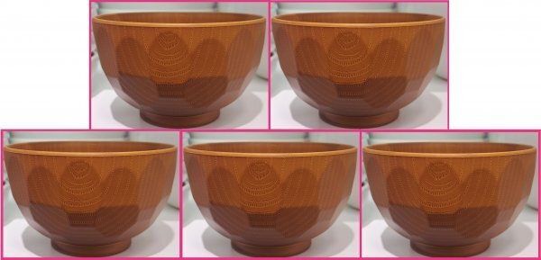 【送料無料 お椀 木目調 亀甲 汁椀 5個 日本製】★薄茶(11cm)★レンジ・食器洗浄機対応 No17e1-0809 食器 おわん 小丼 小丼ぶり