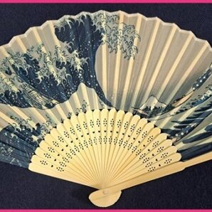 【送料無料 扇子:1本 】★波 葛飾北斎:浮世絵 高級感あり 21cm★富嶽三十六景:ふがくさんじゅうろっけい:富士山 和柄 せんす:S 小物 和装