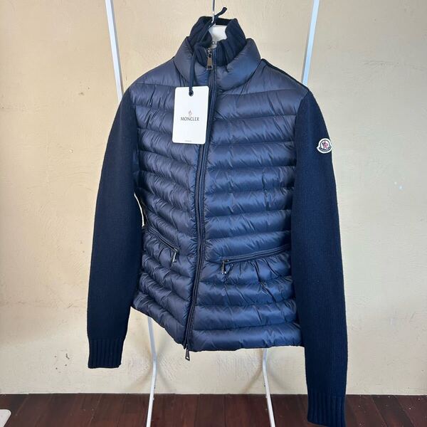 【新品タグ付き】 MONCLER モンクレールダウンニットジャケットネイビーS