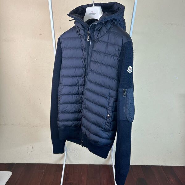 【美品】 MONCLER モンクレールハイブリッドダウンジャケットネイビーS