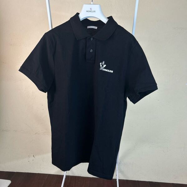 【美品】MONCLERモンクレール半袖ポロシャツ黒L