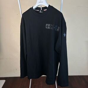 【美品】 MONCLERモンクレール長袖TシャツロンTラバーロゴ黒M
