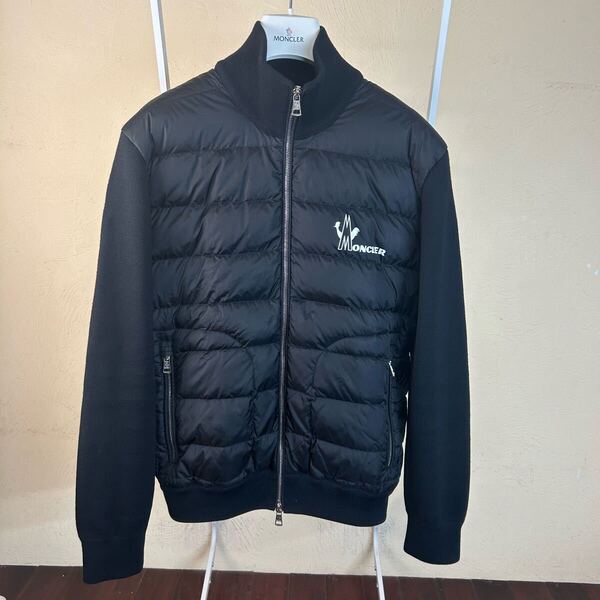 【美品】 MONCLER モンクレール ダウンジャケットニット切り替え黒L