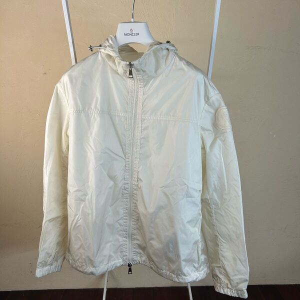 【美品】MONCLER モンクレール薄手 ジップアップ ナイロンジャケット白系00
