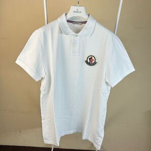 【美品】 MONCLERモンクレールラバーワッペン半袖ポロシャツ白M