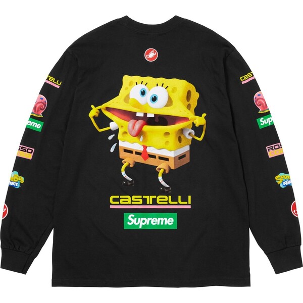 Supreme x SpongeBob Castelli Racing L/S Tee black mサイズ 新品 スポンジボブ