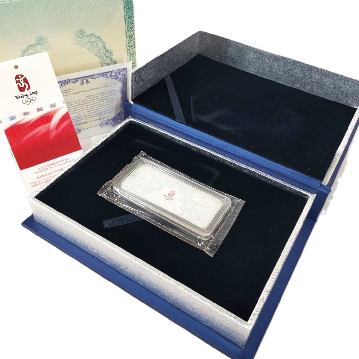 純銀記念プレート 中身40g 2008北京オリンピック 記念シルバー
