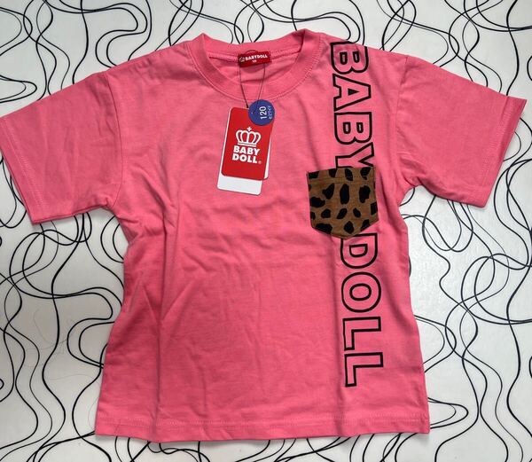 未使用 女の子 ベビードール BABY DOLL 120サイズ ピンク ヒョウ柄 Tシャツ 半袖 半袖Tシャツ