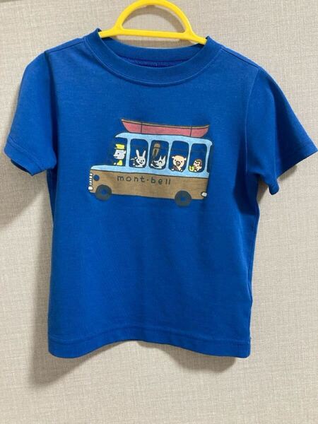 【送料無料】 モンベル Tシャツ 半袖 100 青 キッズ モンベルバス 子ども