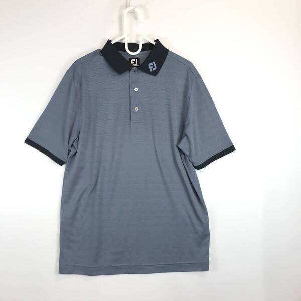 FOOTJOY FJ フットジョイ 半袖ゴルフポロシャツ 速乾 グレー ブラック XLサイズ JP-S13-12