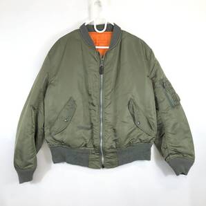 80s 90s USA製 アルファインダストリーズ ALPHA INDUSTRIES MA-1 ジャケット Lサイズ グリーン系 IDEAL