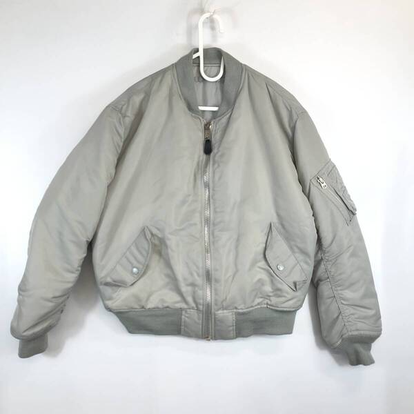 90s Unknown MA-1 フライトジャケット リバーシブル Mサイズ グレー系 c-at-1503 TALON