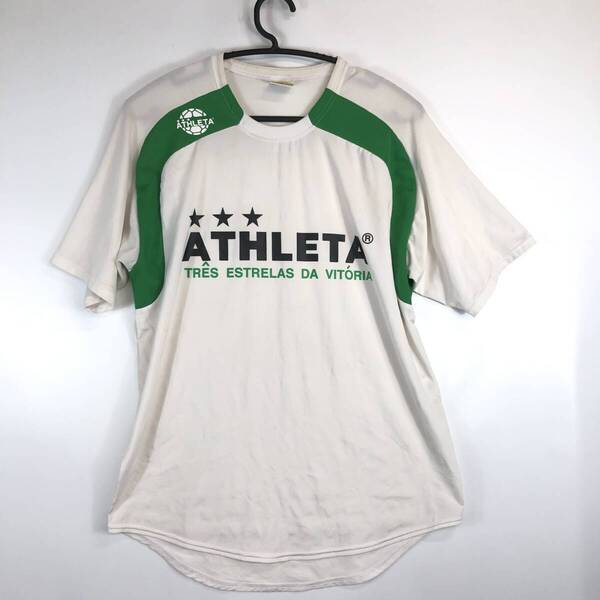 アスレタ ATHLETA 半袖プラクティスシャツ ホワイト グリーン Mサイズ