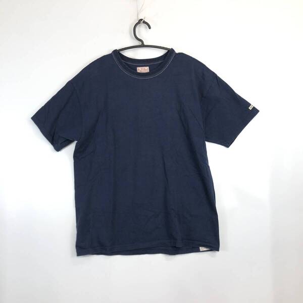 日本製 FLAT HEAD フラットヘッド 半袖Tシャツ ネイビー コットン Lサイズ