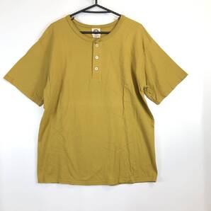 USA製 GOOD WEAR グッドウェア 半袖Tシャツ Lサイズ オーカー ハーフボタン