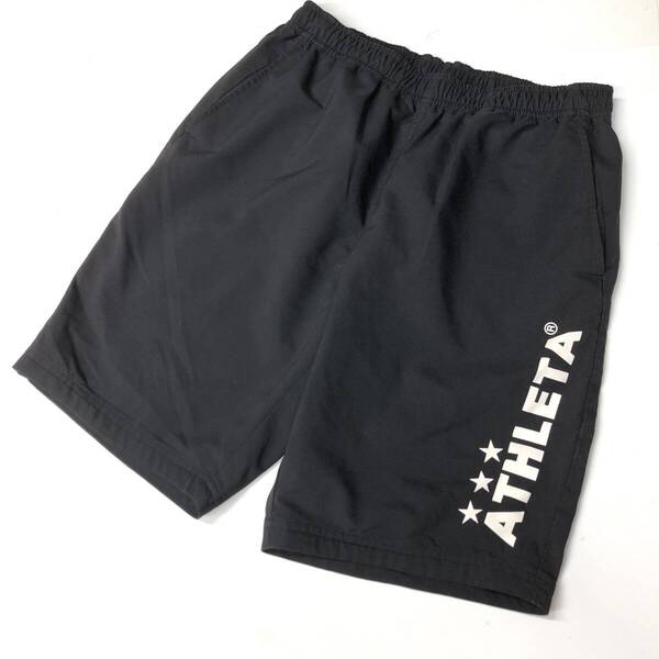 アスレタ ATHLETA ナイロンハーフパンツ プラクティスパンツ ブラック Mサイズ