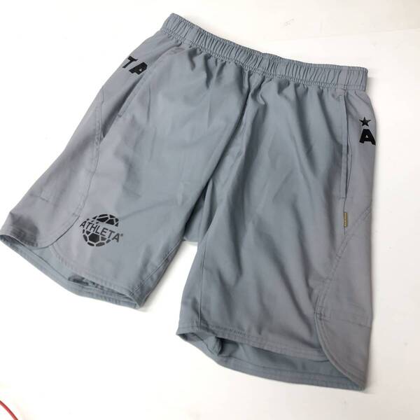 アスレタ ATHLETA ナイロンハーフパンツ プラクティスパンツ グレー系 Mサイズ