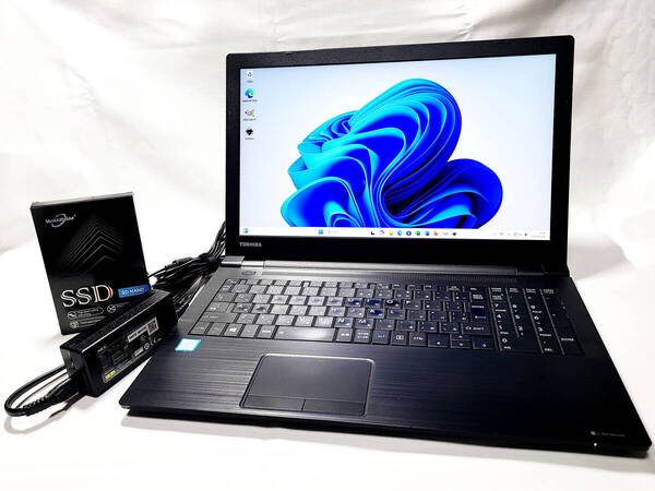 送料無料【中古】Windows11 東芝 Toshiba dynabook B65/H 15.6型 SSD新品240GB Core i3-7130U 2.70GHz(2コア4スレ)/8GB/DVD-RW/無線LAN無し
