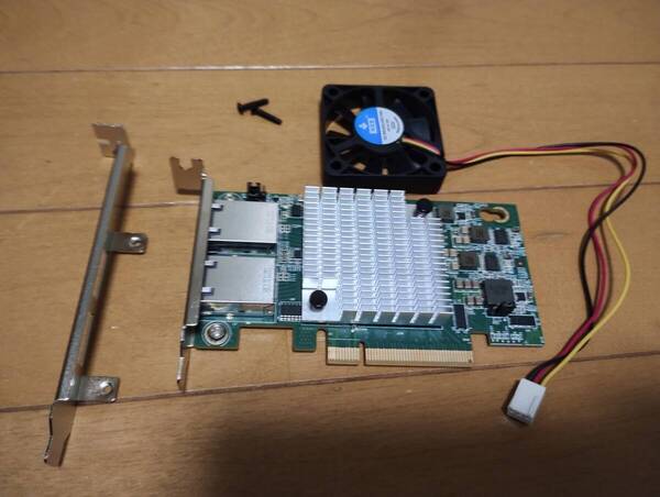 Intel X540-T2搭載 10GBイーサネット 10ギガ対応lanカード ファン付き