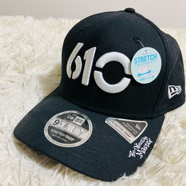 新品未使用 610キャップ NEW ERA ニューエラ コラボ 武藤敬司 ロゴ刺繍 ブラック FREE 新日本プロレス ノア 全日本プロレス