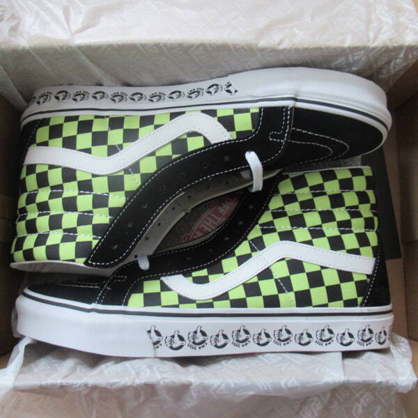 ★即決送込★28.5㎝ US 10H VANS SK8-HI BMX チェッカー ブロック チェック バンズ スケートハイ ヴァンズ サイドテープ hi-top 市松模様