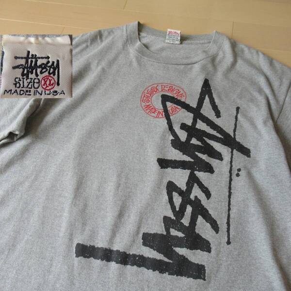★即決送込★白タグ 90s STUSSY USA製 old oldstussy ステューシーオールド 半袖 T-shirs Tee Tシャツ l xl 80s バナナストック skate surf