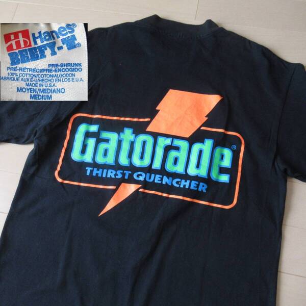 ★即決送込★USA製 Gatorade Tシャツ ゲータレード 企業 飲料 hanes beefy-t M メーカー 80s pepsi coka cola bud budweiser ペプシ コーラ