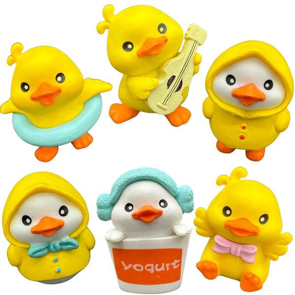 ひよこ アヒル ミニチュア 置物 ヒヨコ あひる 6個 セット動物 雑貨 インテリア フィギュア ダック 人形 飾り 装飾 置き物 かわいい